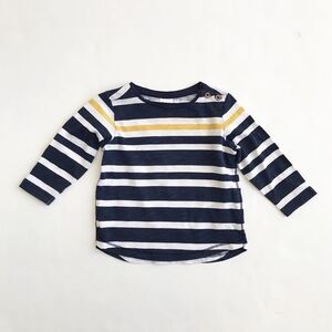H&M blue/yellow long sleeve tops EUC  4-6 months